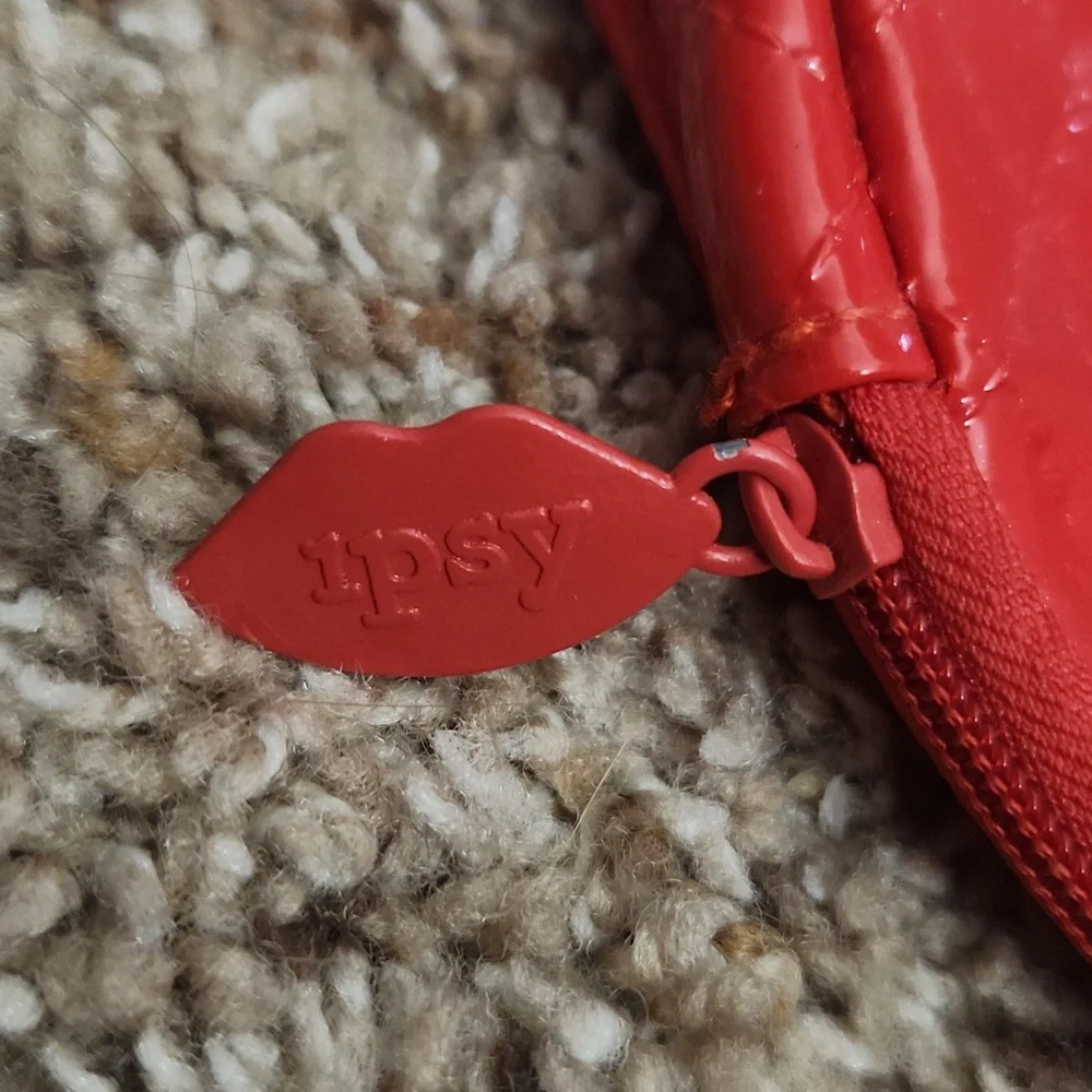 Ipsy Red Quilted Women's Makeup Bag
